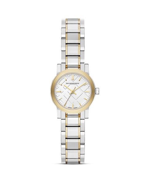 burberry two tone gold check bracelet watch 26mm|Burberry Watch, Women's Swiss Two Tone Stainless Steel .